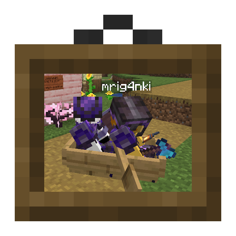 A Minecraft memory of us in a boat