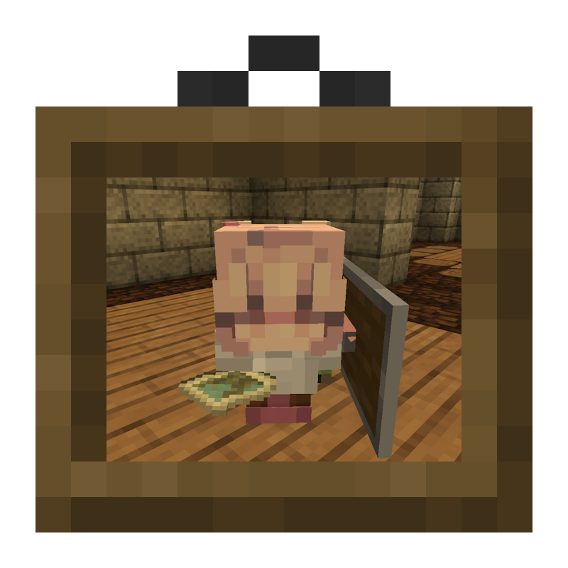 A Minecraft memory with a shield